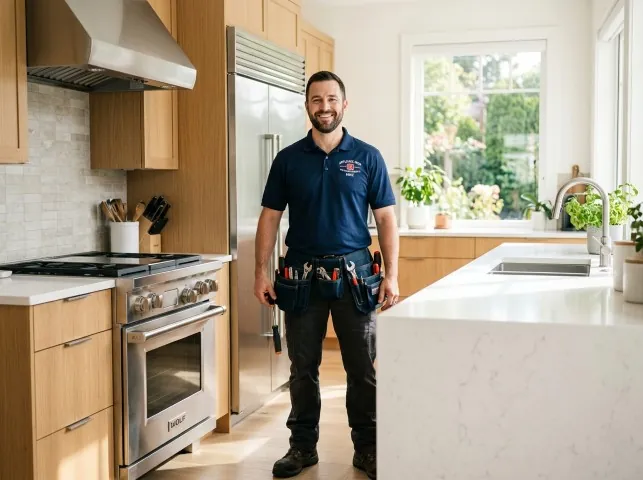 Appliance Repair Hero technician in a Arroyo Grande, CA kitchen after an appliance repair